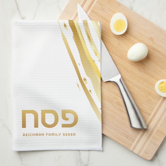 Personligen Guld-Swash för Seder-Eleganten Kökshandduk (Vikt i Fjärdedel)