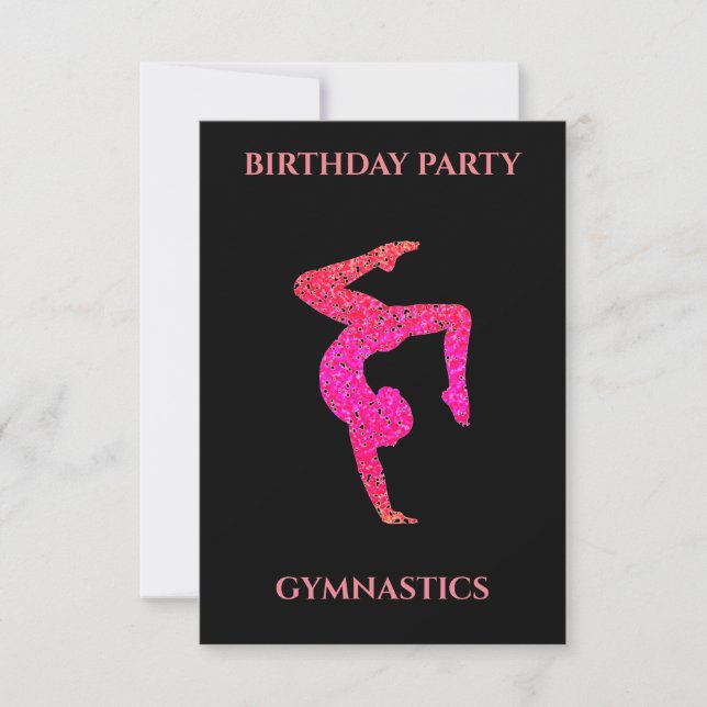 personligen "GYMNASTICS" BIRTHDAY INVITATIONS. (Framsida)