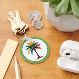 Personligen Handflatan Träd i färgen Watercolor Nyckelring