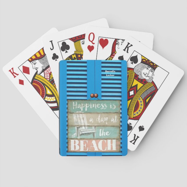 Personligen "Happity is a Day at Beach" Art Casinokort (Baksidan)