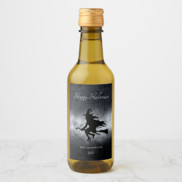 Personligen Happy halloween Flies Witch Vinetikett