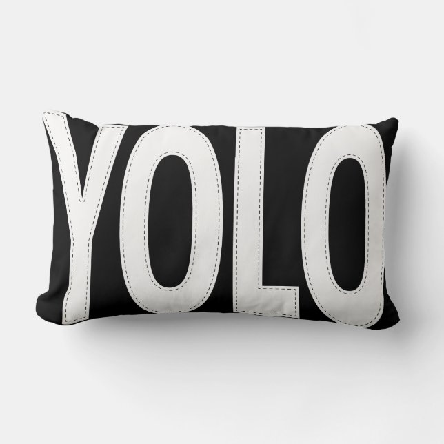 Personligen har bara skrivit YOLO Du kan bara leva Lumbarkudde (Framsida)