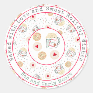 Personligen helgdag jul Cookies Runt Klistermärke