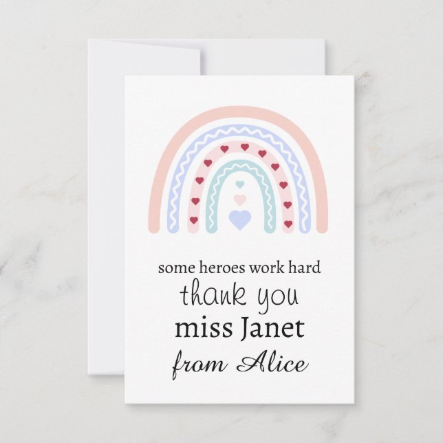 Personligen Hero Gift Tack för jullärare Kort (Framsida)