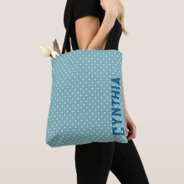 Personligen himmel Blue and White Polka Dot Tygkasse