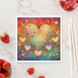 Personligen Hjärter på Alla hjärtans Vintage Pappersservett