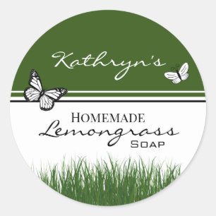 Personligen Homemade Lemongräs Soap Runt Klistermärke