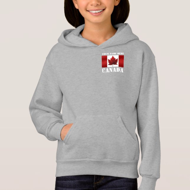 Personligen Hoodie i Canada Jacka Barn Tee (Framsida)