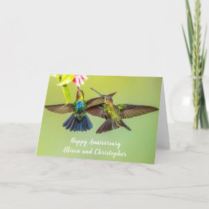 Personligen Hummingbird Lovebird Kort