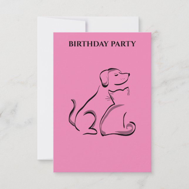 "PERSONLIGEN HUND & CAT BIRTHDAY INVITATIONS. (Framsida)
