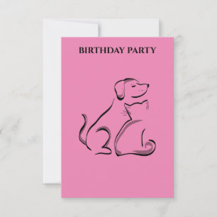 "PERSONLIGEN HUND & CAT BIRTHDAY INVITATIONS.
