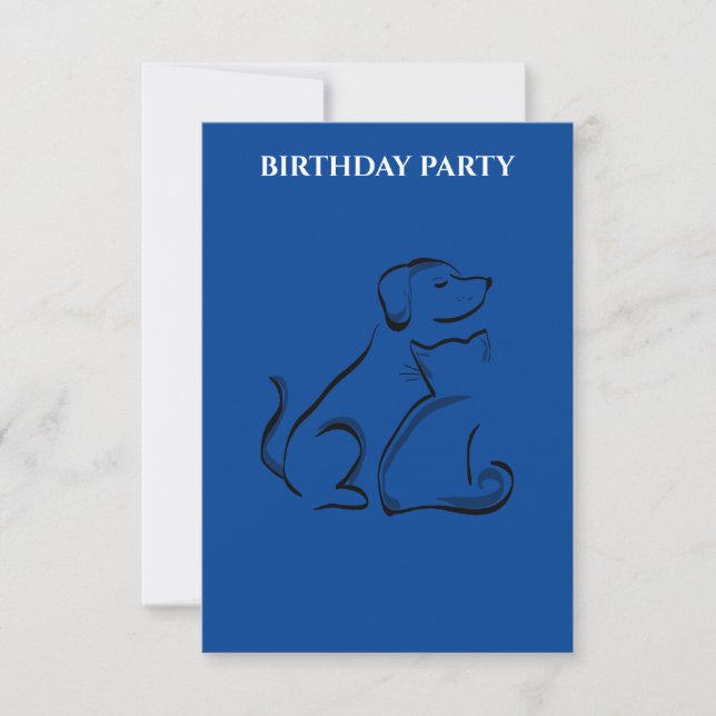 "PERSONLIGEN HUND & CAT BIRTHDAY INVITATIONS. (Framsida)