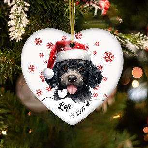 Personligen Hund i julklappen Pudel Julgransprydnad Keramik