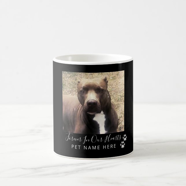 Personligen hund Loss Pet Memorial Photo Black  Kaffemugg (Center)