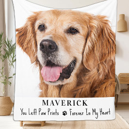 Personligen hund Memorial Pet Loss Gift Photo Fleecefilt