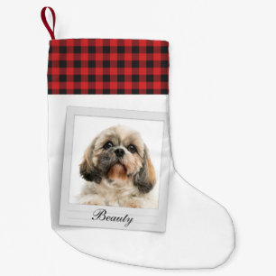 Personligen hund Photo Monogram Pet Owner Liten Julstrumpa