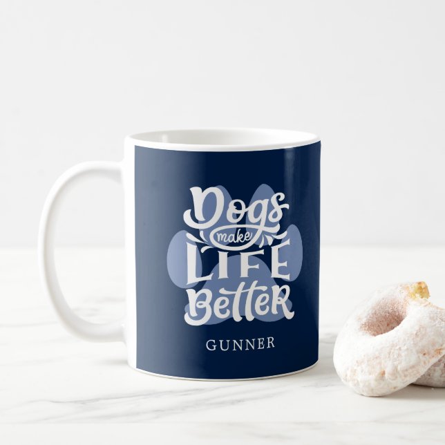 personligen "Hundar Gör livet bättre", fotot av Hu Kaffemugg (Med munk)