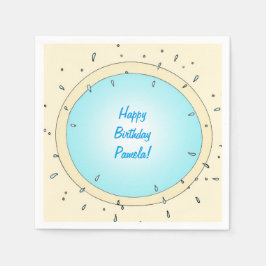 Personligen i Modern Bassäng, födelsedag Napkins Pappersservett