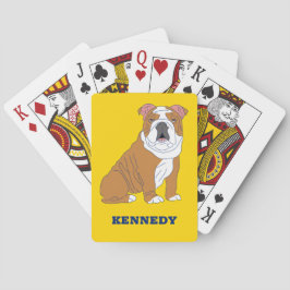 Personligen Illustration av engelska Bulldog Casinokort