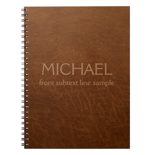 Personligen Image Brown Leather Anteckningsbok (Framsidan)