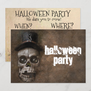 Personligen Inbjudan till Halloween fest Skull