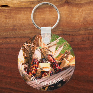 Personligen Indiska Maj Wicker Basket Nyckelring