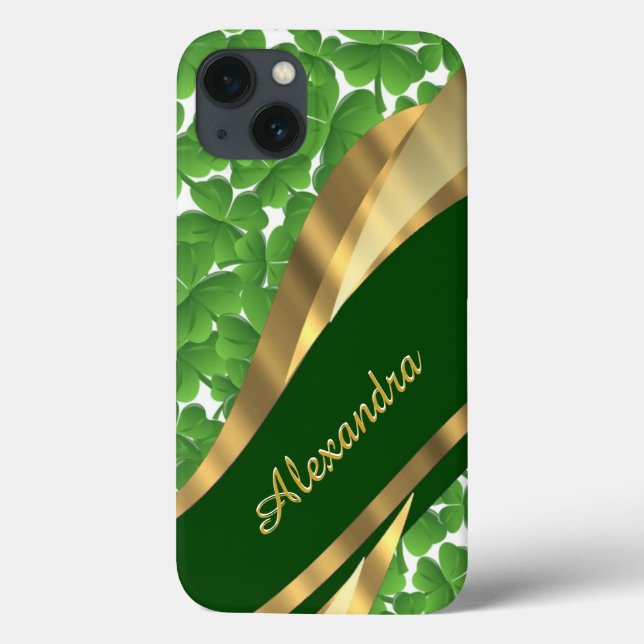 Personligen Irish grönt shamrock mönster (Baksida)
