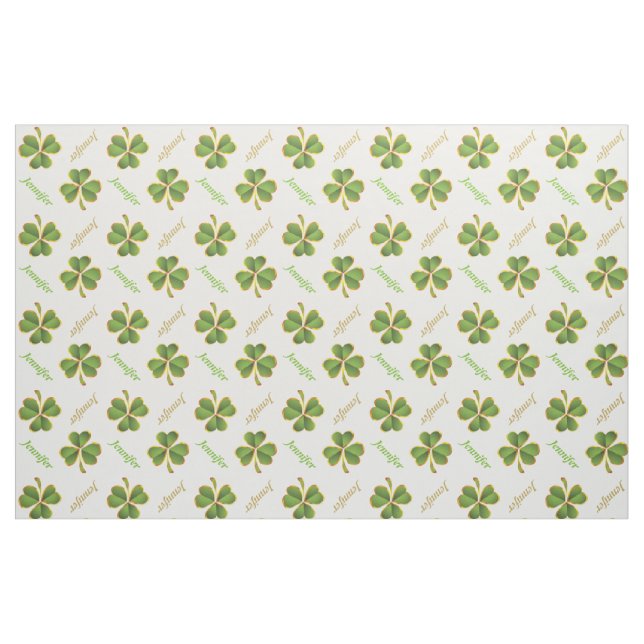 Personligen Irish klöver & namn St. Patrick's Day Tyg (Fat Quarter)