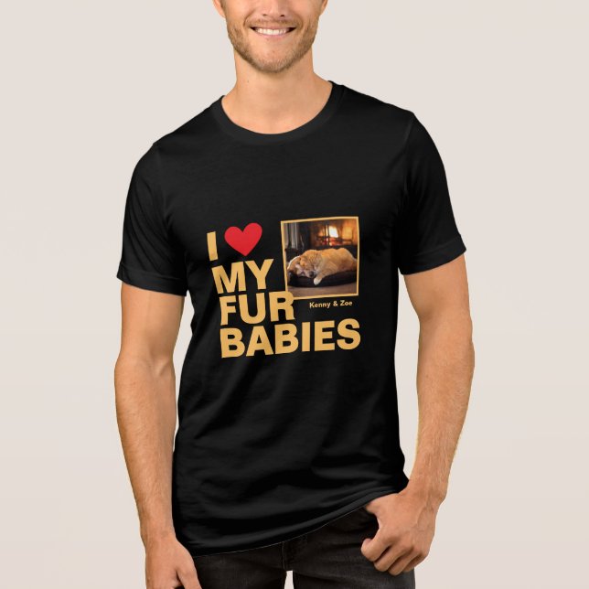 Personligen "Jag ❤️ min Päls Spädbarn fotodesign T Shirt (Framsida)