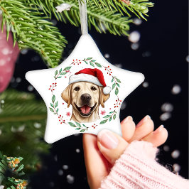 Personligen Jul Cute Labrador Hund Julgransprydnad Keramik