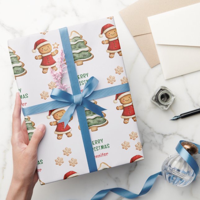 Personligen Jul Gingertea Girl Presentpapper (Gifting)