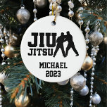 Personligen Jul Jiu Jitsu Julgransprydnad Keramik<br><div class="desc">Den här designen skapades genom digital grafik. Det kan vara personlig i det område som tillhandahålls eller anpassas genom att ändra fotot eller lägga till ditt eget ord. Kontakta mig på colorflowcreations@gmail.com om du vill ha denna design på en annan produkt. Se fler av mina skapelser eller följ mig på...</div>