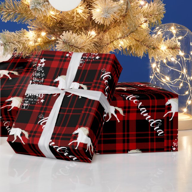 Personligen Jul Red Equestrian Horse Presentpapper (Helgdagar)