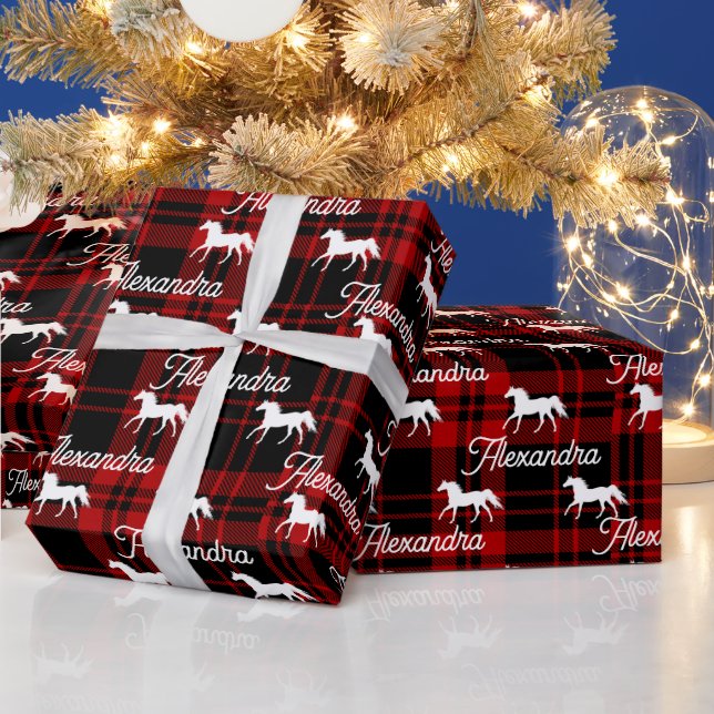Personligen Jul Red Equestrian Horse Presentpapper (Helgdagar)