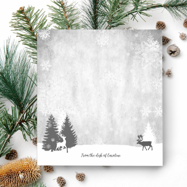 Personligen Jul Winterscape Anteckningsblock (Christmas Winterscape Personalized Notepad)