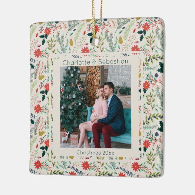 Personligen Julvinter - Foliage Photo Julgransprydnad Keramik (Vänster)