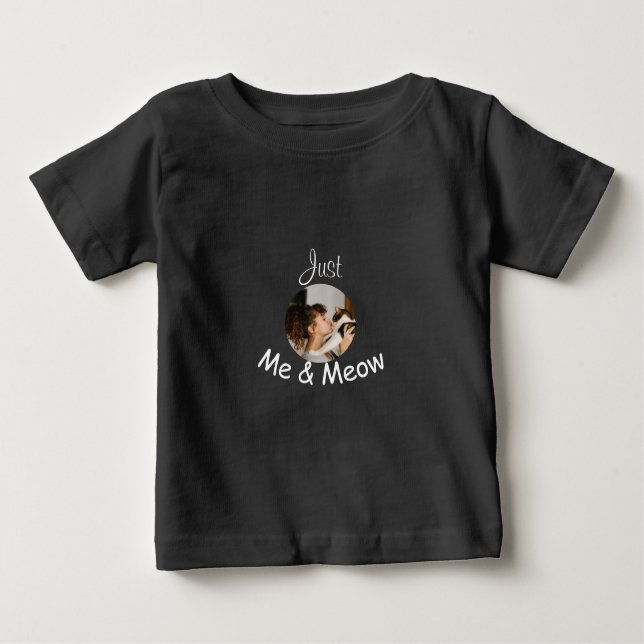 Personligen "Just Me and Meow" - Fotomall - T Shirt (Framsida)
