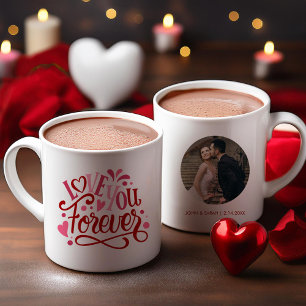 personligen "Kärlek You Forever" Foto och meddelan Två-Tonad Mugg
