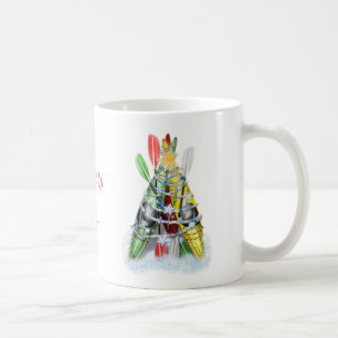 Personligen Kayak Julgran Kaffemugg