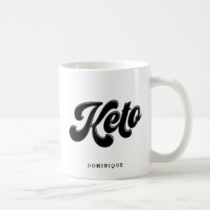 Personligen Keto Black Retro Script Typography Kaffemugg