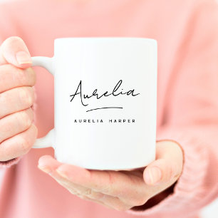 Personligen Klassisk monogram Elegant Namnteckning Kaffemugg
