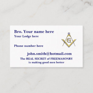 PERSONLIGEN KVADRERAR OCH MASONIC PASSARE VISITKORT