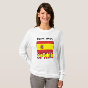 Personligen Kvinnor i Flagga Spanien och Spanien T Shirt