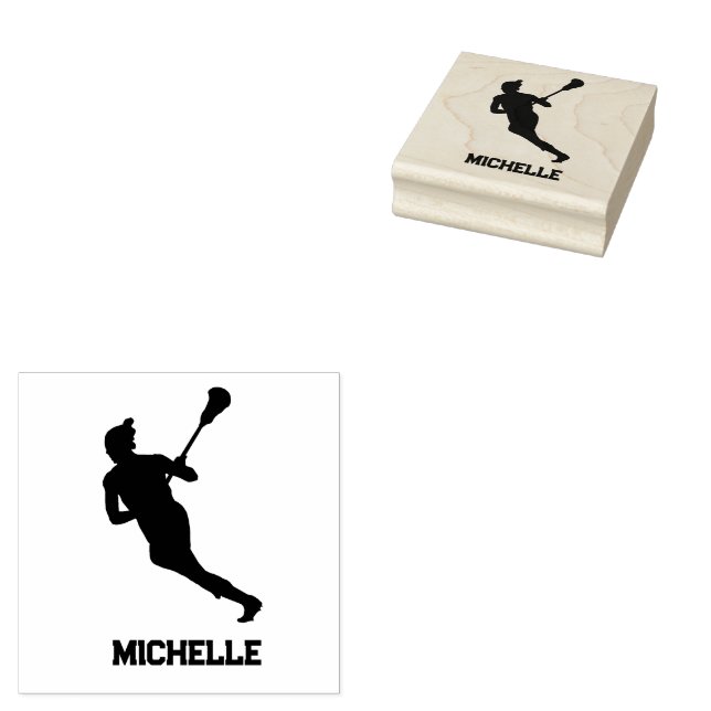 Personligen Lacrosse Player Stämpel (Stämplad)