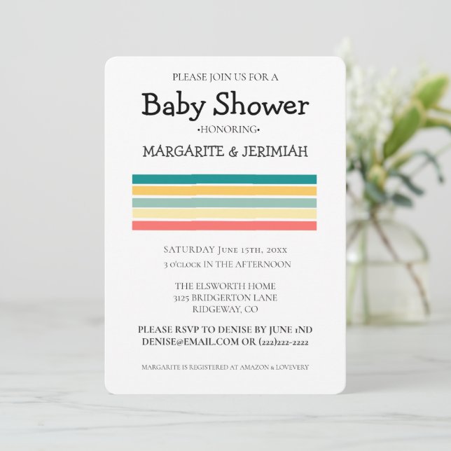 Personligen Låt oss Hämta Beachy Baby Shower Inbjudningar (Stående Fram)