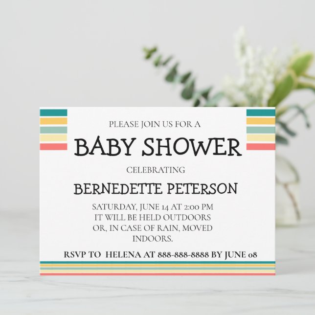 Personligen Låt oss Hämta Beachy Baby Shower Inbjudningar (Stående Fram)