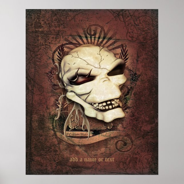 Personligen Laughic Skull Gothic Fantasy Art Poster (Framsidan)