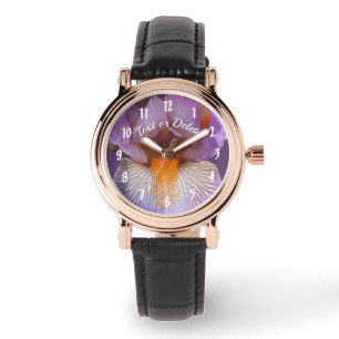 Personligen Lavender Bearded Iris Flower Petals Armbandsur