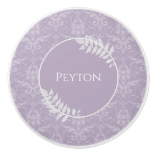 Personligen Lavender Elegant Damask Knopp