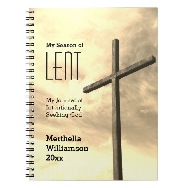 Personligen LENT JOURNAL söker Gud Lenten Kor Anteckningsbok (Framsidan)
